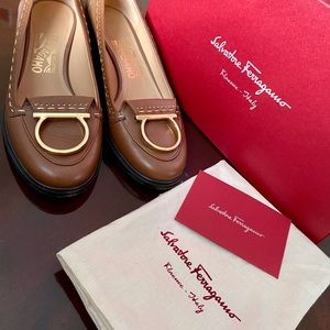 Salvatore Ferragamo Brown Leather Fele Loafer